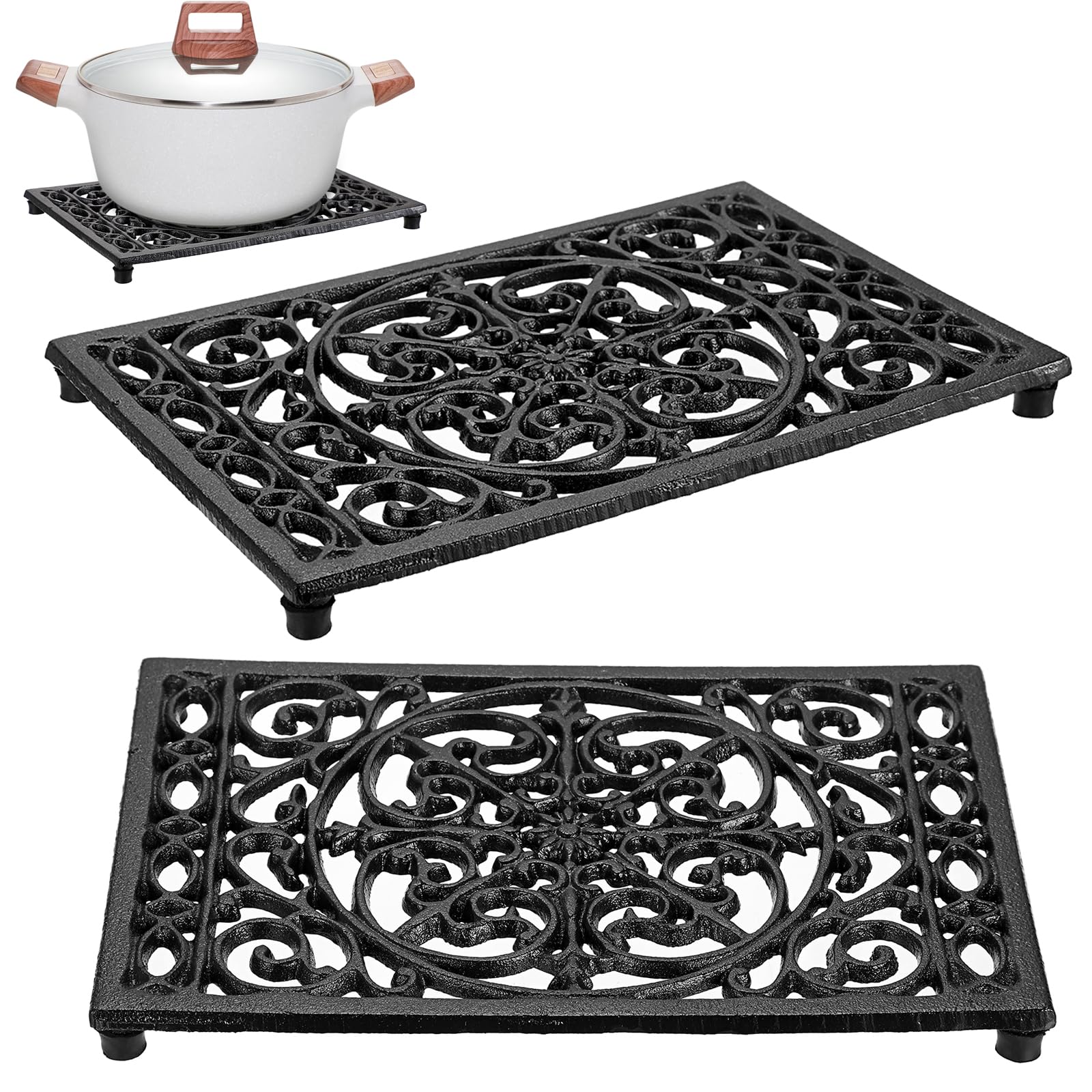 Dosa Pan Iron - Rectangle Cast Iron Trivet Heat Resistant