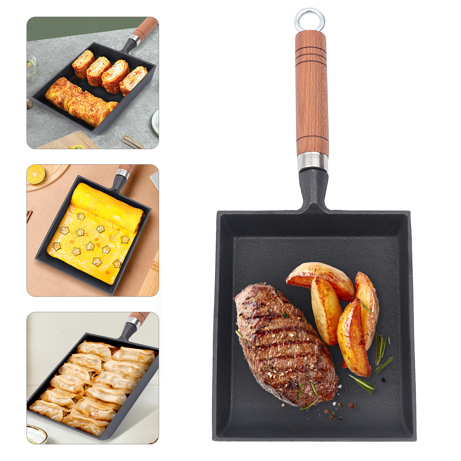 Dosa Pan Iron - 1PCS Egg Fry Pan Square Cast