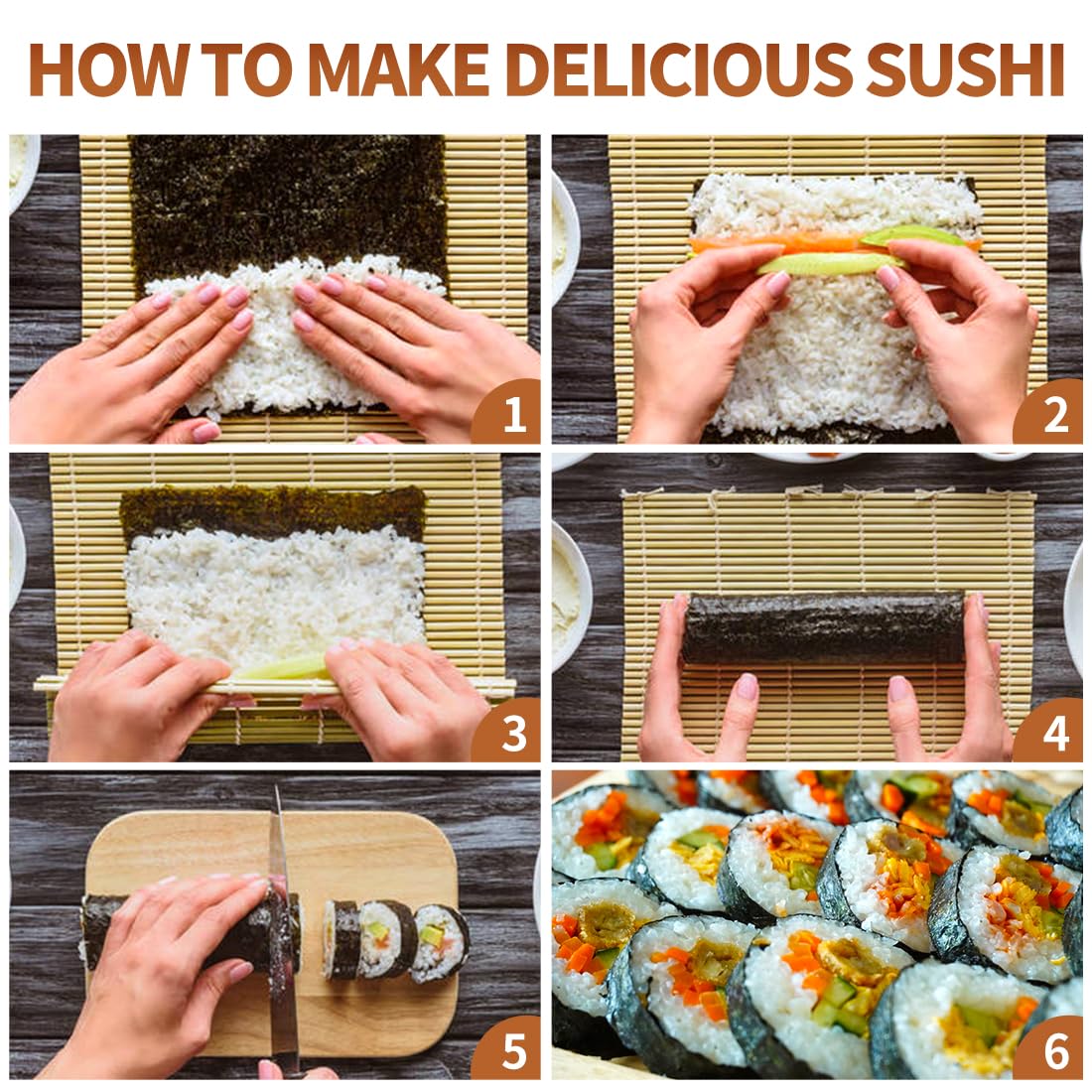 Sushi Making Set With Various  - Sushi Mat Bamboo avis et prix