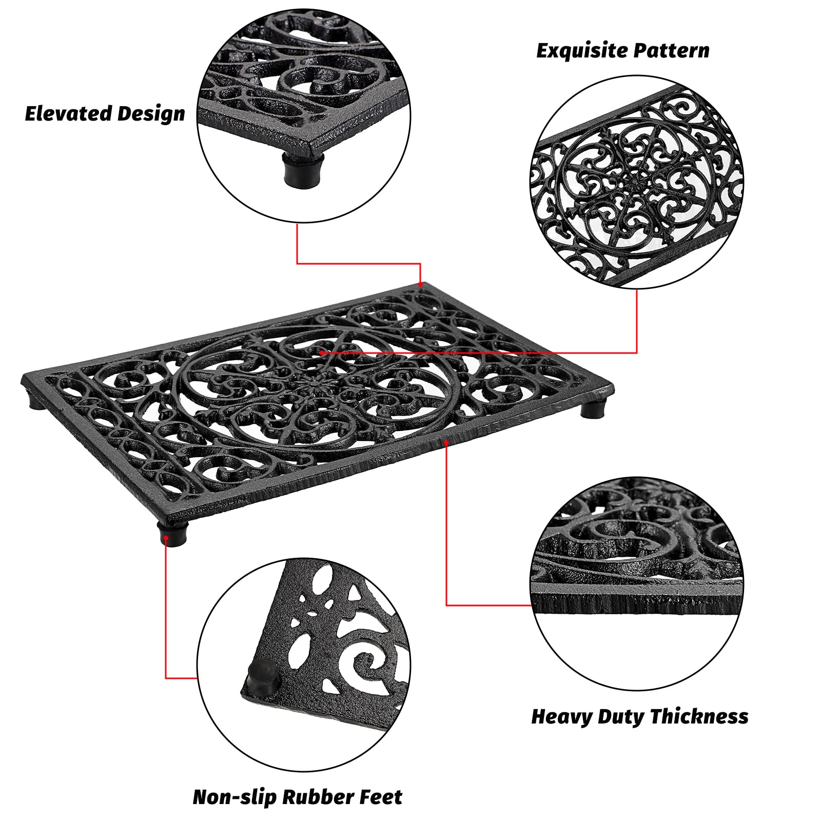 Rectangle Cast Iron Trivet Hea - Dosa Pan Iron avis et prix