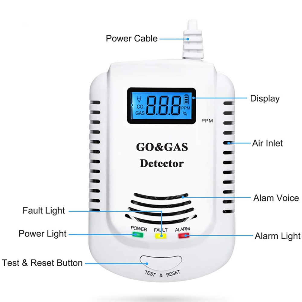 2 in 1 Gas Detector, Plug-in H - Home Cooking Gas avis et prix