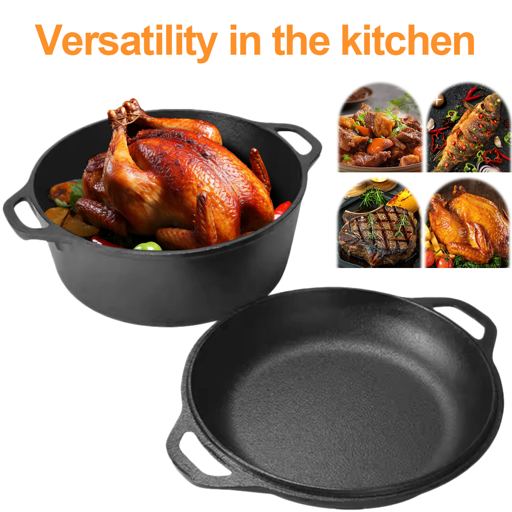 2 in 1 Cast Iron Dutch Oven Po - Dosa Pan Iron avis et prix