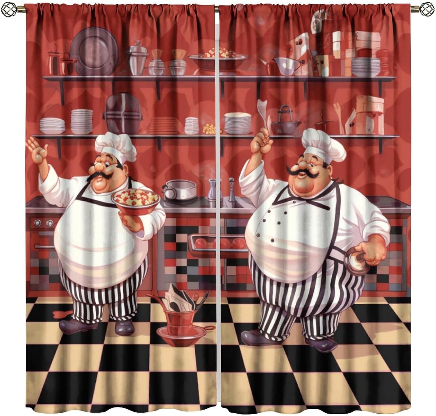 Kitchen Funny Chef Curtains, C - Home Cooking Youtube avis et prix