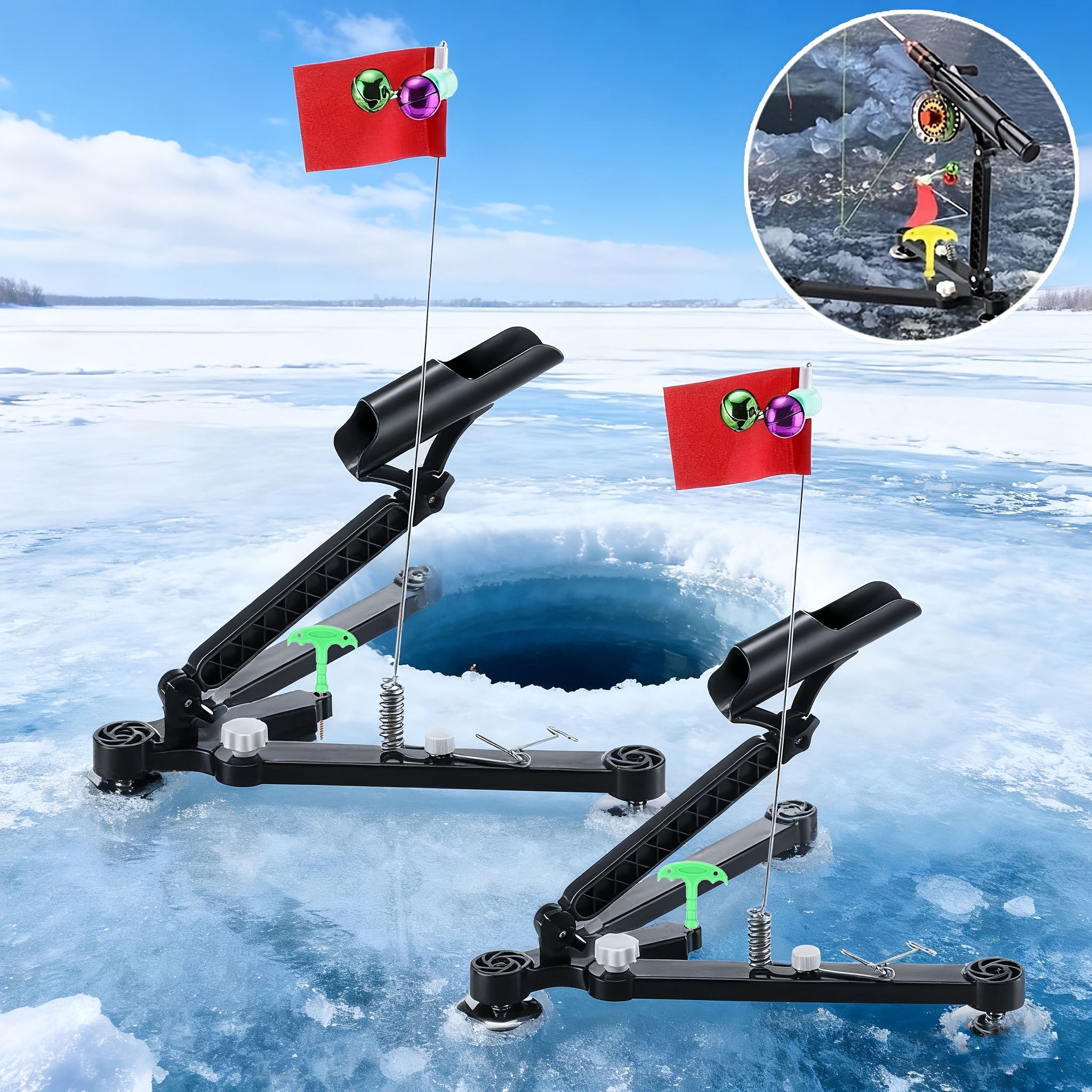 Foldable Ice Fishing Rod Holde - Wok Carbon Steel avis et prix