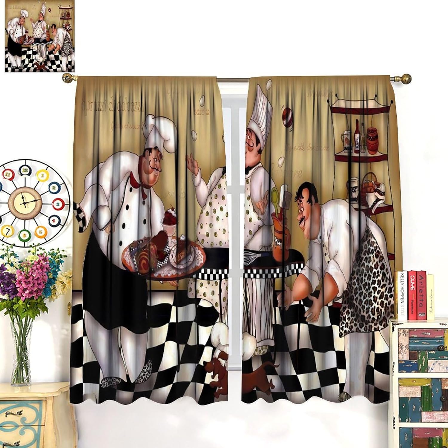 Kitchen Chef Retro Curtains, V - Home Cooking Youtube avis et prix