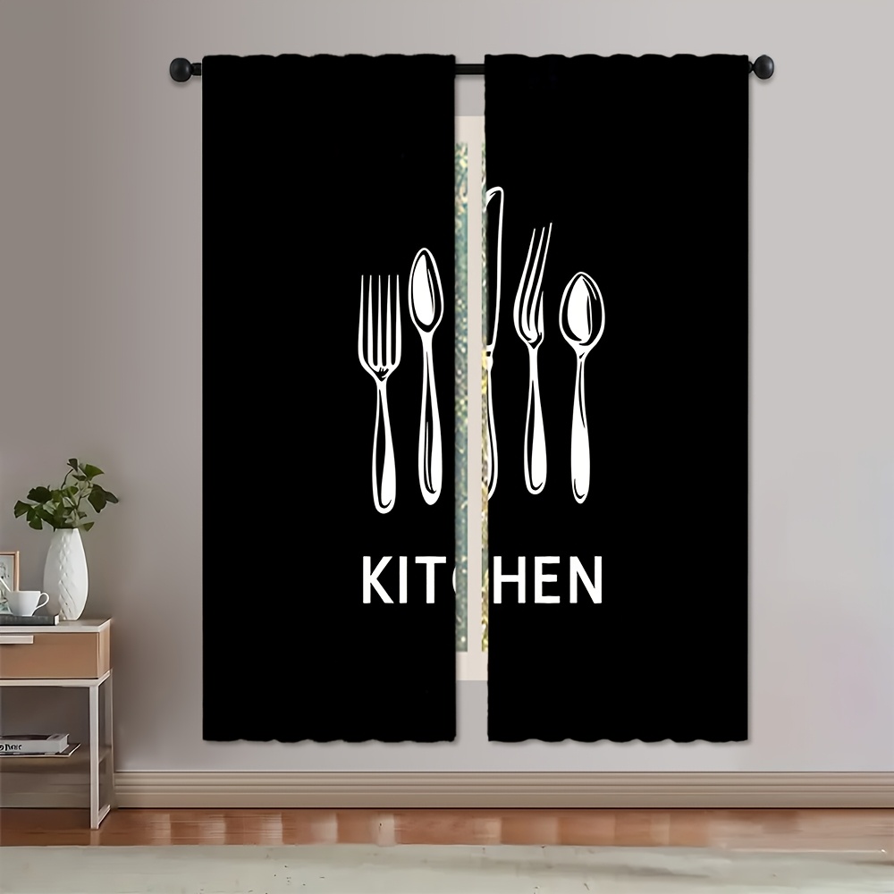 Kitchen Utensils Text Curtains - Home Cooking Youtube avis et prix