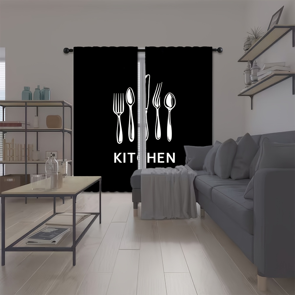 Kitchen Utensils Text Curtains - Home Cooking Youtube avis et prix