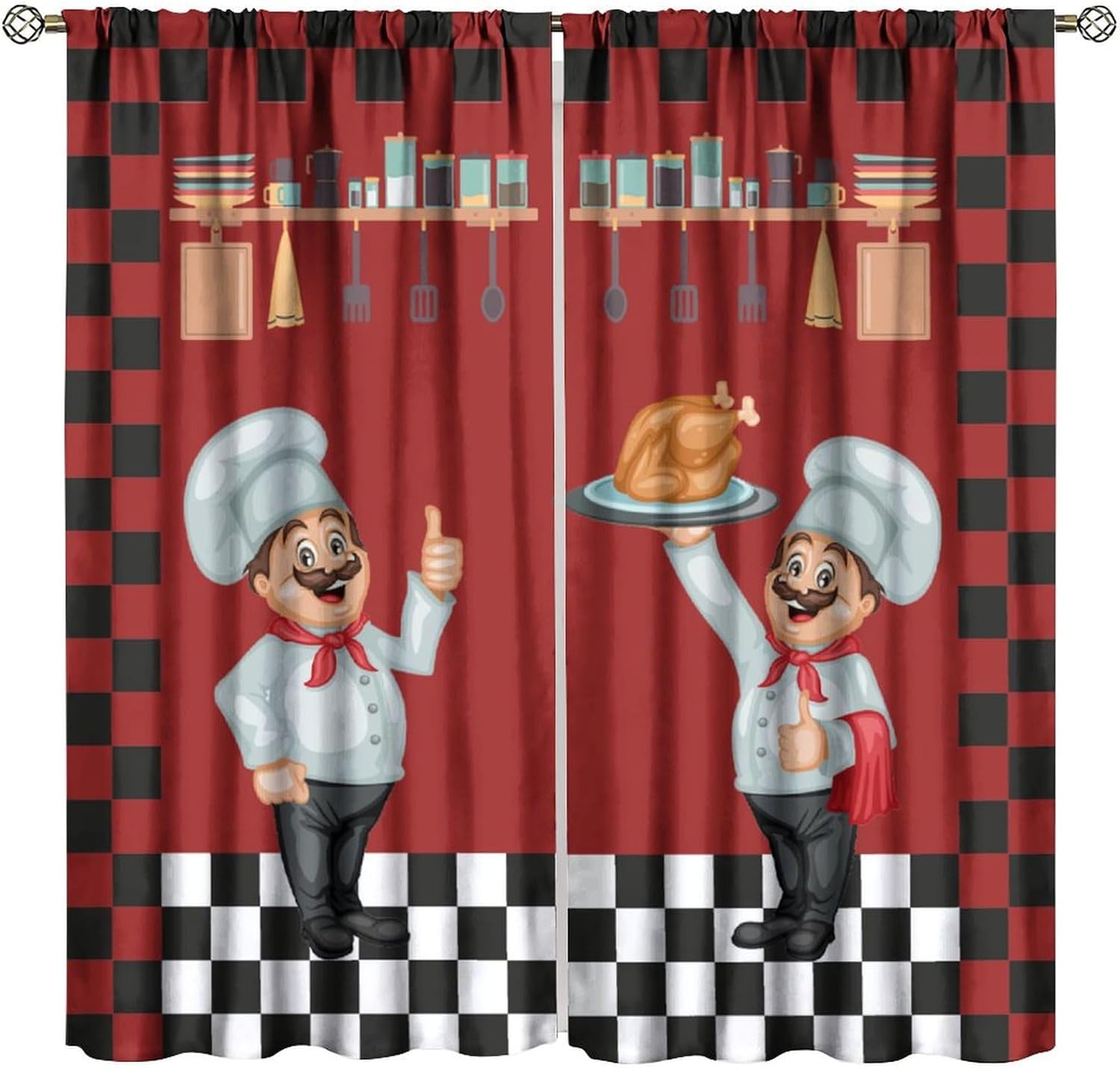 Chef Kitchen Curtains, Modern  - Home Cooking Youtube avis et prix