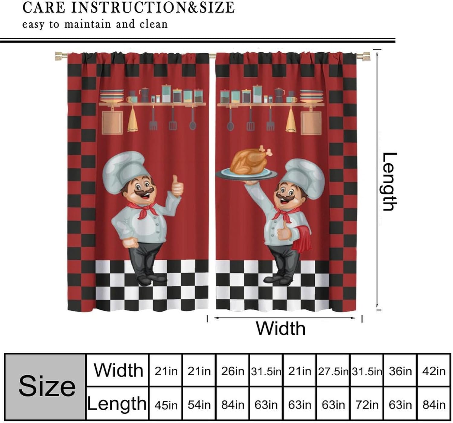 Chef Kitchen Curtains, Modern  - Home Cooking Youtube avis et prix