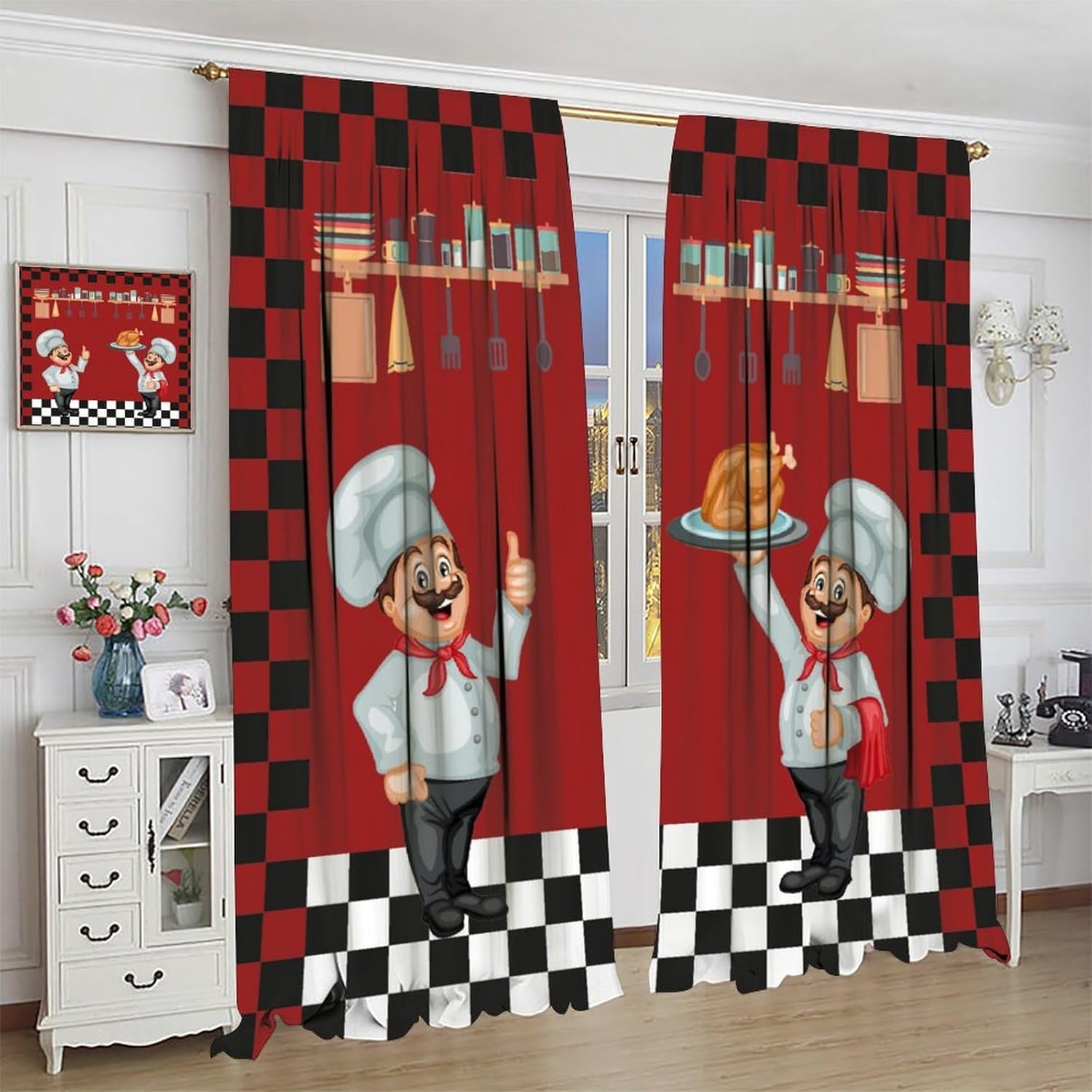 Chef Kitchen Curtains, Modern  - Home Cooking Youtube avis et prix