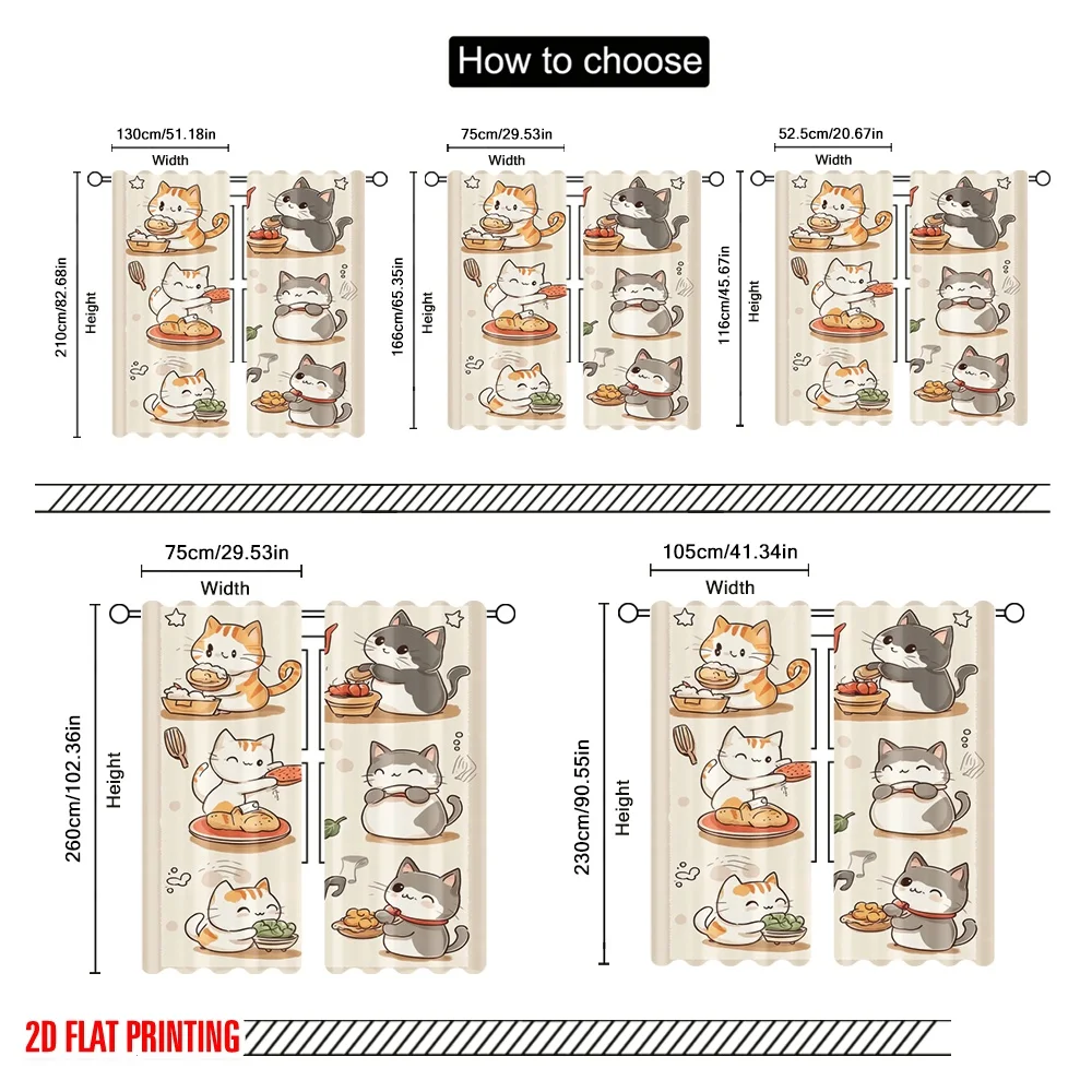2pcs,2D plane printing Curtain - Home Cooking Youtube avis et prix