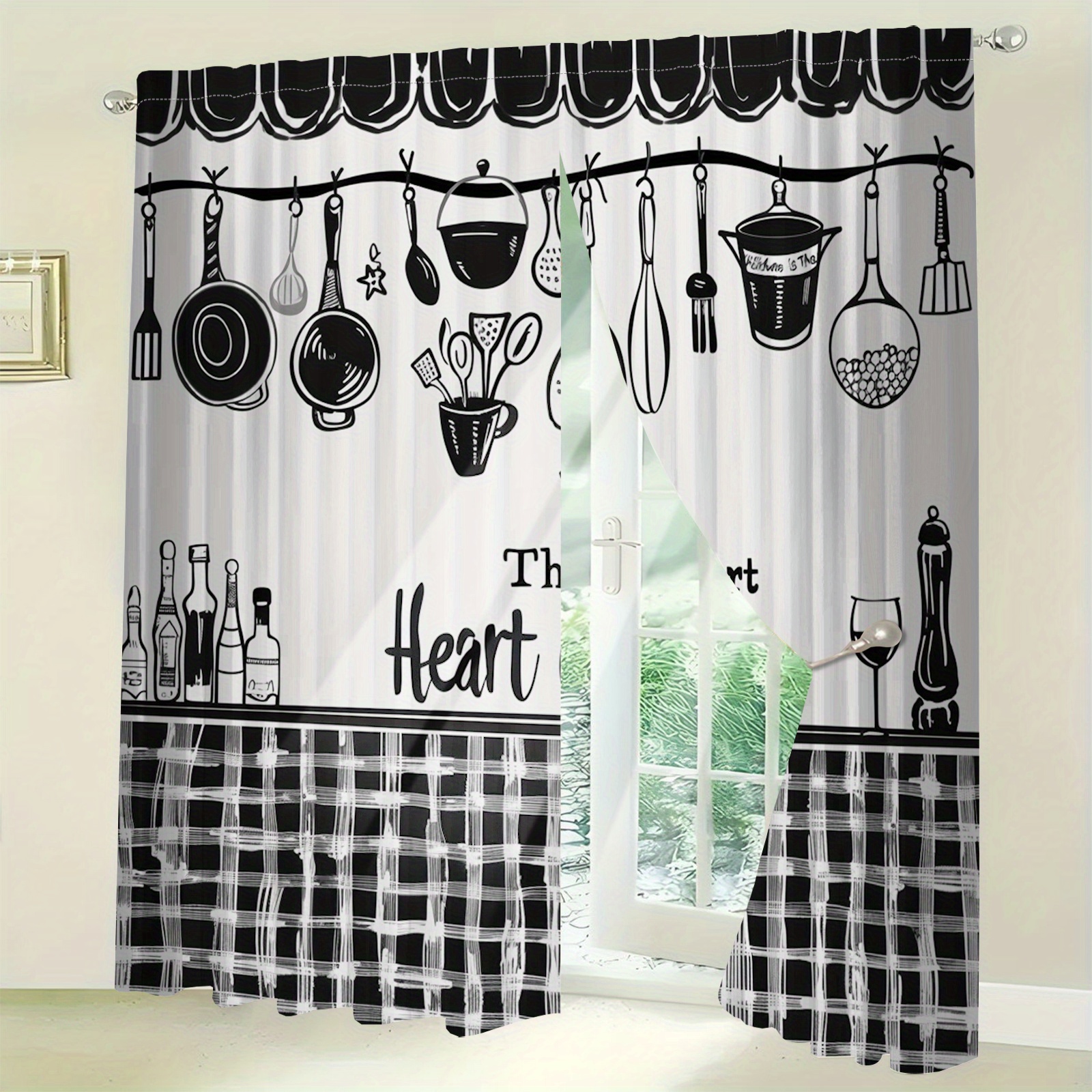 Kitchen Utensils Text Curtains - Home Cooking Youtube avis et prix