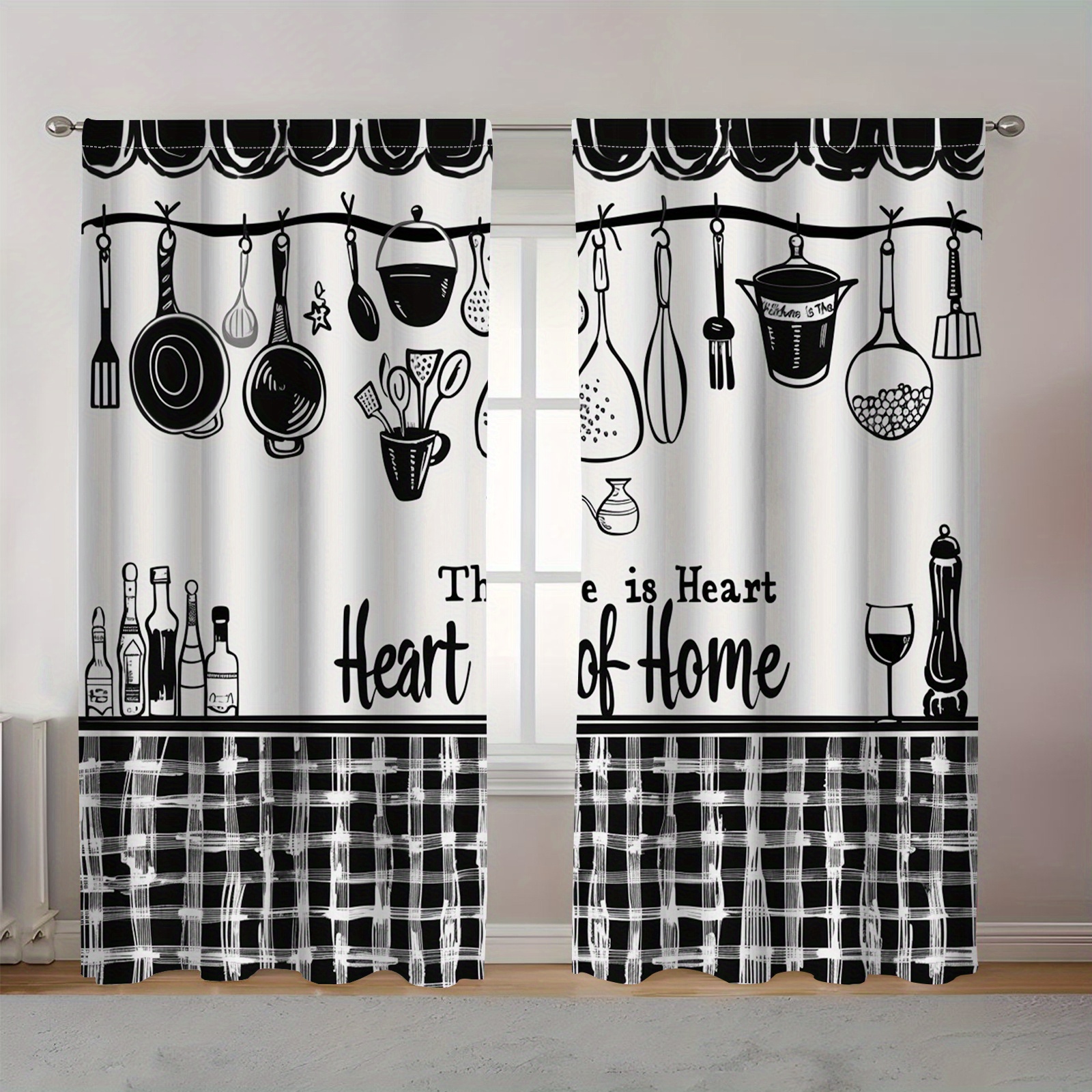 Kitchen Utensils Text Curtains - Home Cooking Youtube avis et prix
